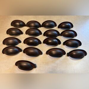 Set of 17 Dark Metal Cup Drawer & Cabinet Pulls.